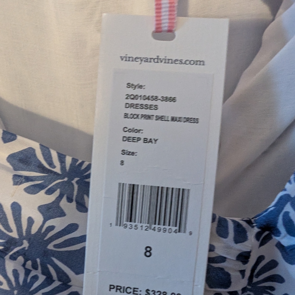 Vineyard Vines Henrietta Blue and Pink Patterned Dress, 8 - Picture 7 of 8